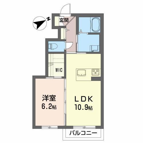 アルズ松尾町(1LDK/1階)の間取り写真