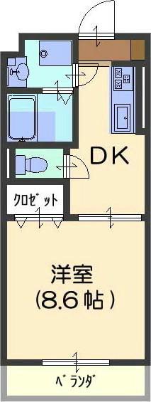 ハイトピア瑞穂(1DK/4階)の間取り写真