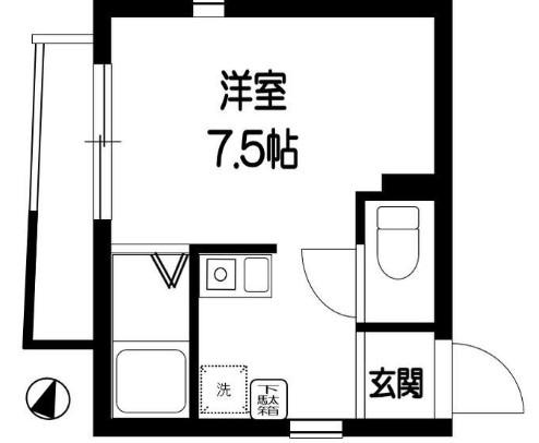 サンライズカーサ南大塚(ワンルーム/2階)の間取り写真