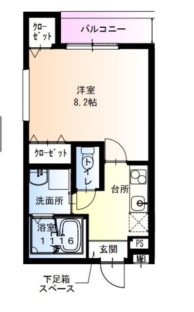 フジパレス新金岡V番館(1K/3階)の間取り写真