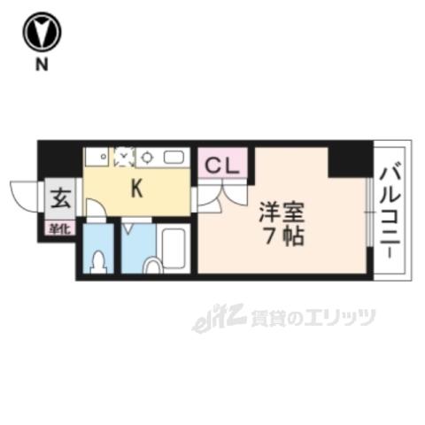 グランドソレーユ(1K/2階)の間取り写真