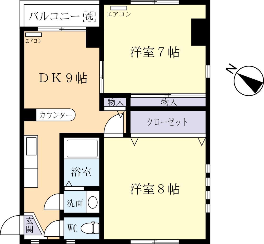 タイショウマンション(2LDK/4階)の間取り写真