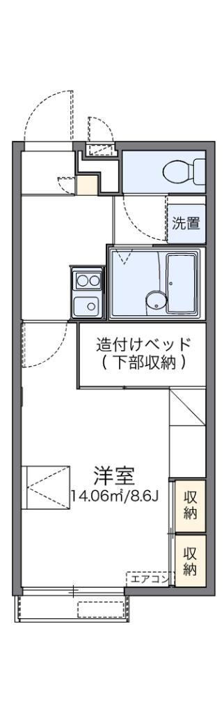 レオパレス辻九第三(1K/2階)の間取り写真