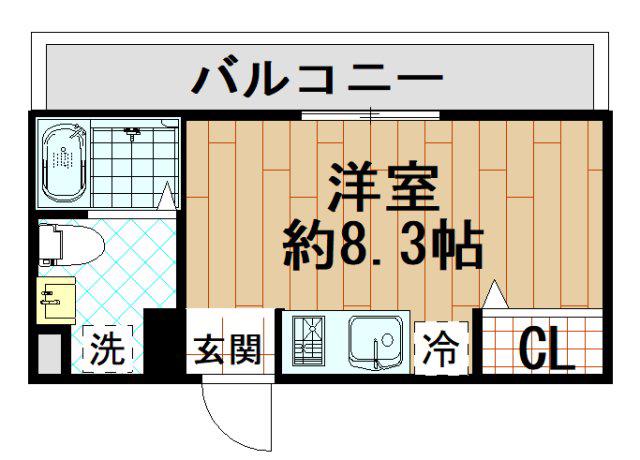 リビングライフ長瀬イースト(ワンルーム/1階)の間取り写真