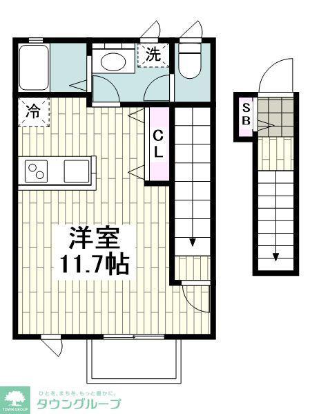 TRIOLE C(1K/2階)の間取り写真