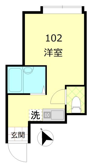 リプロン南馬込(ワンルーム/1階)の間取り写真