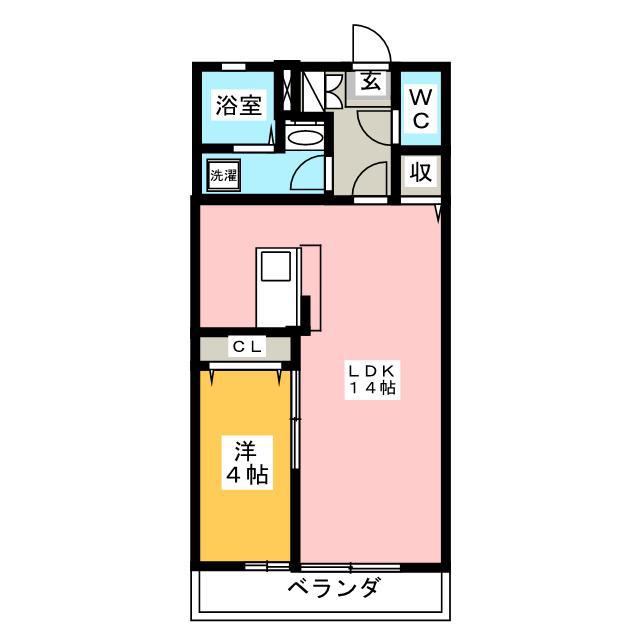 プリマヴェーラ今嶺(1LDK/1階)の間取り写真