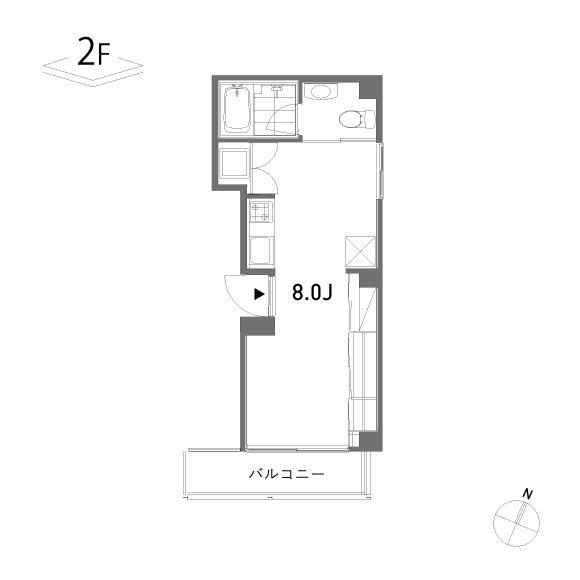 SCALA(ワンルーム/2階)の間取り写真