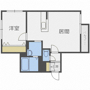 SUCRE(1LDK/3階)の間取り写真