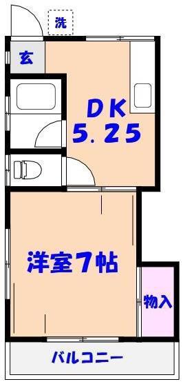 さくらハイツ(1K/2階)の間取り写真
