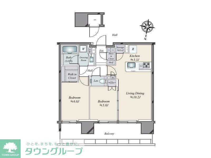 シティタワー綾瀬(2LDK/19階)の間取り写真