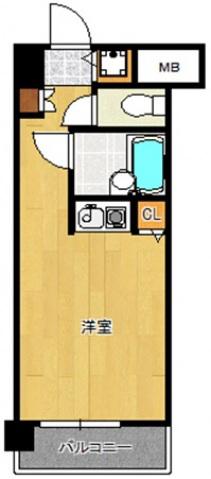 トーカン久留米駅東IIキャステール(ワンルーム/9階)の間取り写真