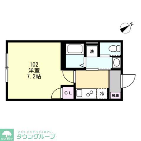 FELICE鵠沼海岸(1K/1階)の間取り写真