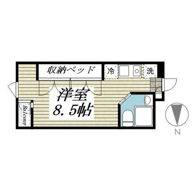 ラ・パルフェ・ド・シャリテ(ワンルーム/2階)の間取り写真