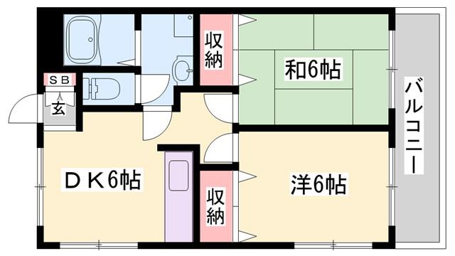 ゼクセル(2DK/3階)の間取り写真