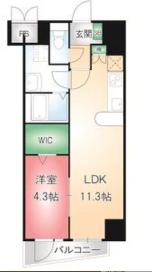 フォレシティ栄(1LDK/6階)の間取り写真