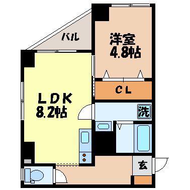 MKステーション花丘(1LDK/3階)の間取り写真