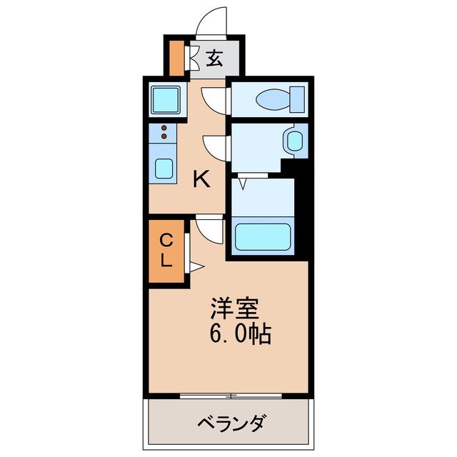 プレサンスSAKAEフロント(1K/2階)の間取り写真