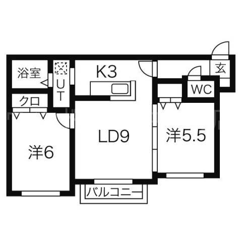 リバージュL38(2LDK/4階)の間取り写真