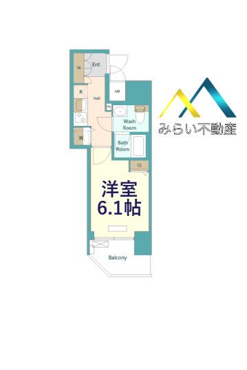 SHOKEN RESIDENCE 横浜阪東橋(1K/3階)の間取り写真