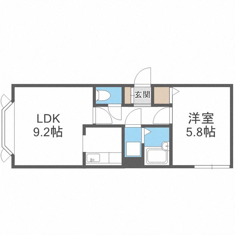 マリーンヒルズ桜(1LDK/2階)の間取り写真