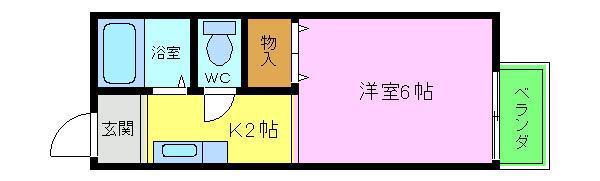 シャローム金剛(1K/1階)の間取り写真
