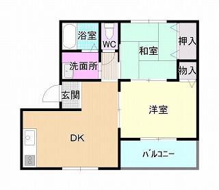 エクセレントハイツ(2DK/2階)の間取り写真
