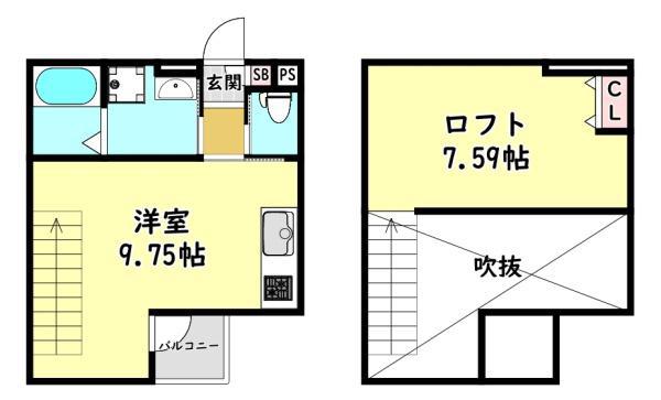 F8石津(ワンルーム/1階)の間取り写真