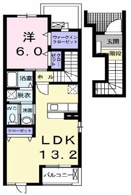 ブランピエール(1LDK/2階)の間取り写真