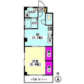 ルミエール・T(1DK/4階)の間取り写真