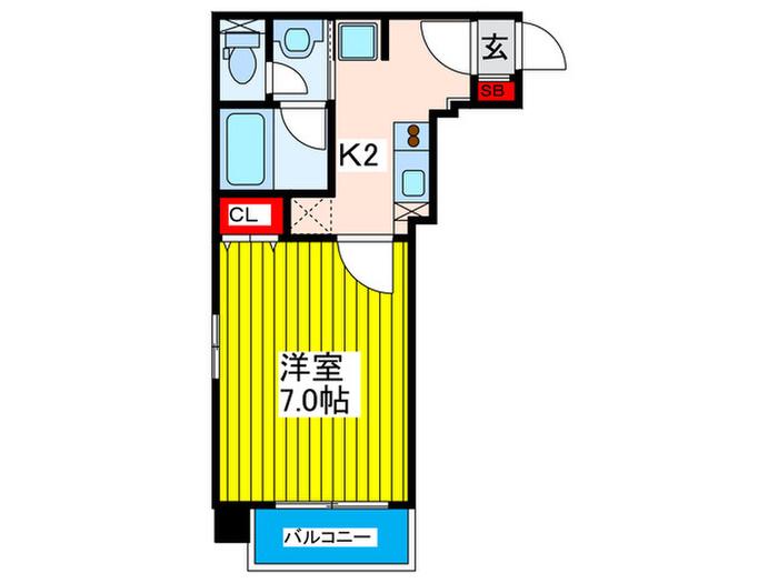 アクティコートクリスタル京橋(1K/7階)の間取り写真