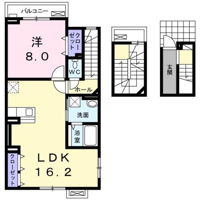 メゾン・ド・ヤマダI(1LDK/3階)の間取り写真