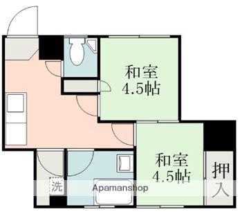 サンシュライン照国(2K/2階)の間取り写真