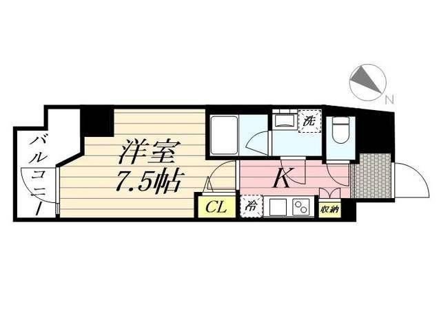 グランパセオ麻布十番(1K/13階)の間取り写真