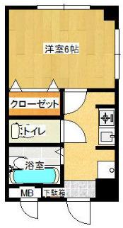 クローバーヒルズ(1K/2階)の間取り写真