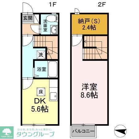 ボナールハウス新川(1SDK/1階)の間取り写真