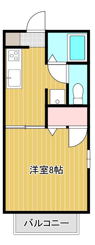 ハイム細小路IIB棟(1K/1階)の間取り写真