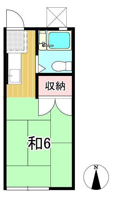 ひまわりハイツ(1K/2階)の間取り写真
