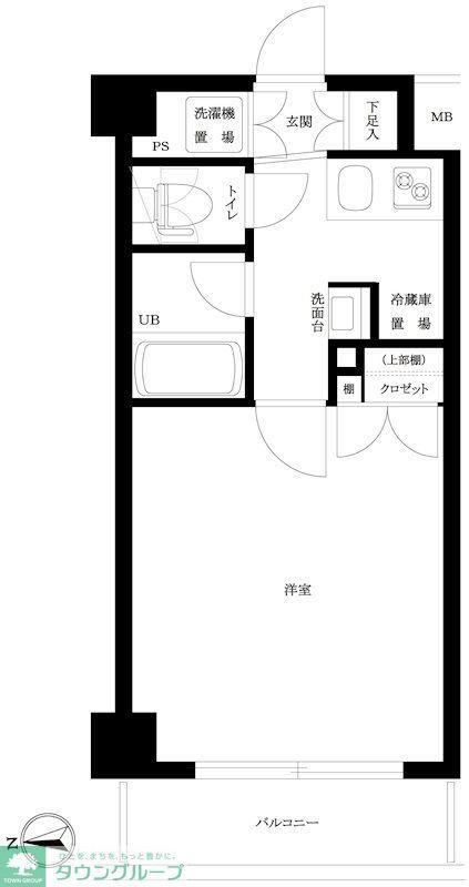 ルーブル高田馬場参番館(1K/1階)の間取り写真