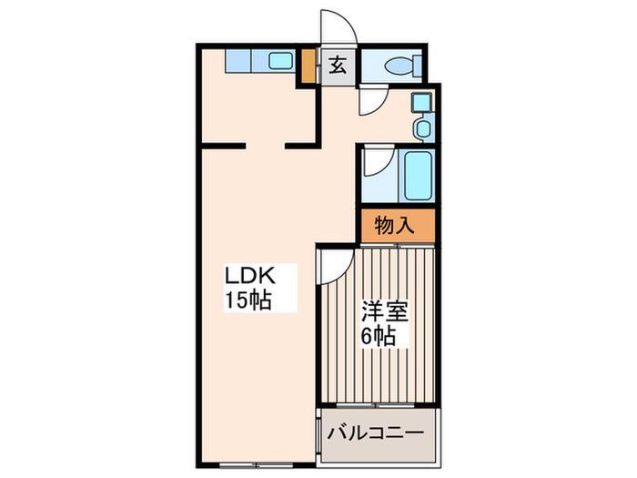 オークヴィラ(1LDK/2階)の間取り写真