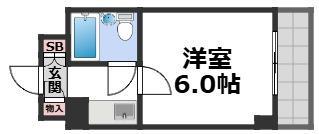 グラシア松屋町(1K/3階)の間取り写真