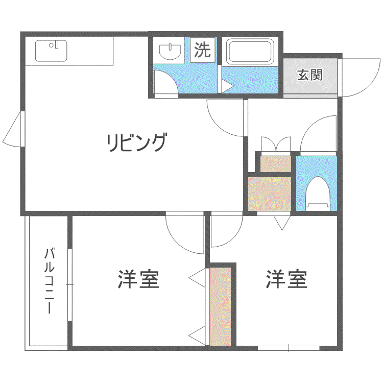 PROVIDENCE山鼻(2LDK/1階)の間取り写真