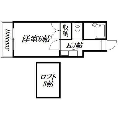 サンコート萩丘(1K/2階)の間取り写真