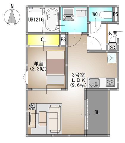 REGALEST PLUS(1LDK/1階)の間取り写真