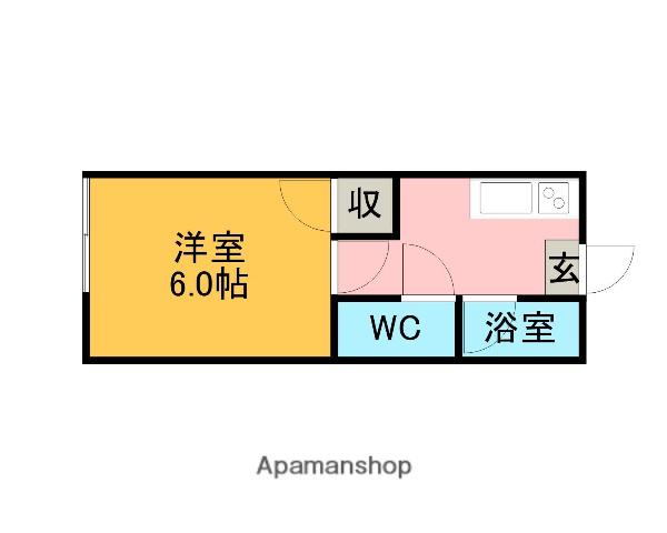 ハイツ山本(1K/1階)の間取り写真
