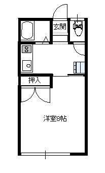 カレッヂハウス(1K/1階)の間取り写真