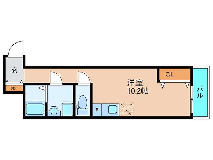 JOB-II号館(ワンルーム/1階)の間取り写真