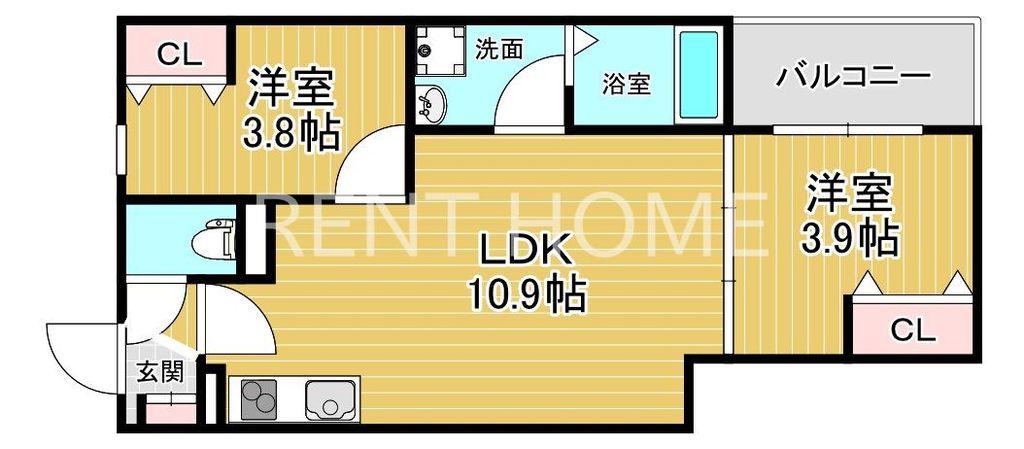 D PORTA GRANZ(2LDK/3階)の間取り写真