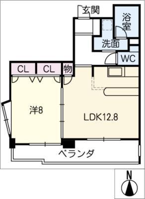 LA高島(1LDK/2階)の間取り写真