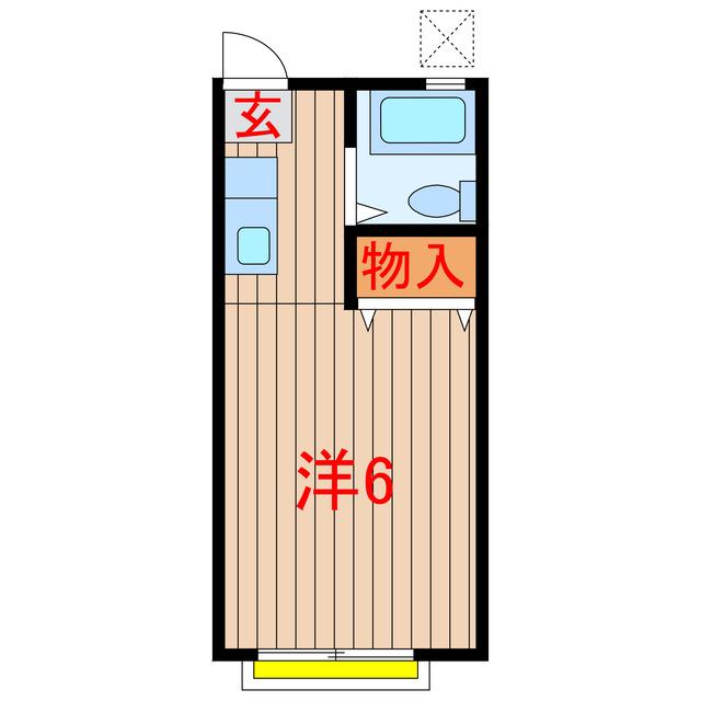 パンプキンハウス(1K/2階)の間取り写真
